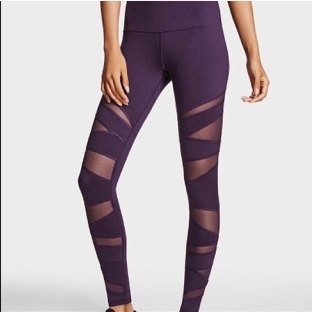 Victoria’s Secret Sport VSX Purple Mesh High Waisted Knockout Legging M LONG